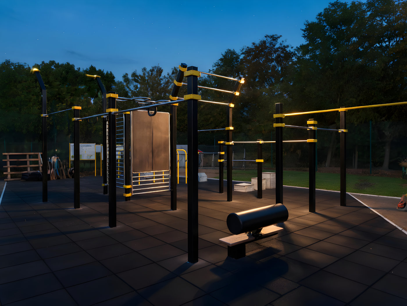 Geräte auf der Calisthenics-Anlage